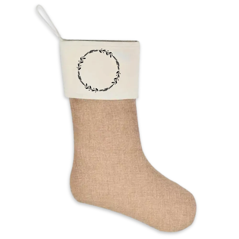 Kerstsok met kerstkrans