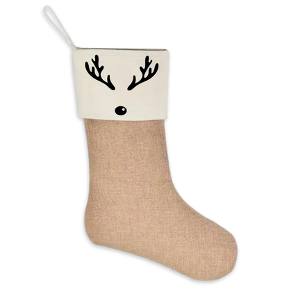 Kerstsok met gewei en neus van Rudolf rendier