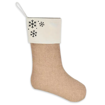 Kerstsok met sneeuwvlokjes