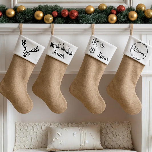 Kerstsok met naam (div. ontwerpen)