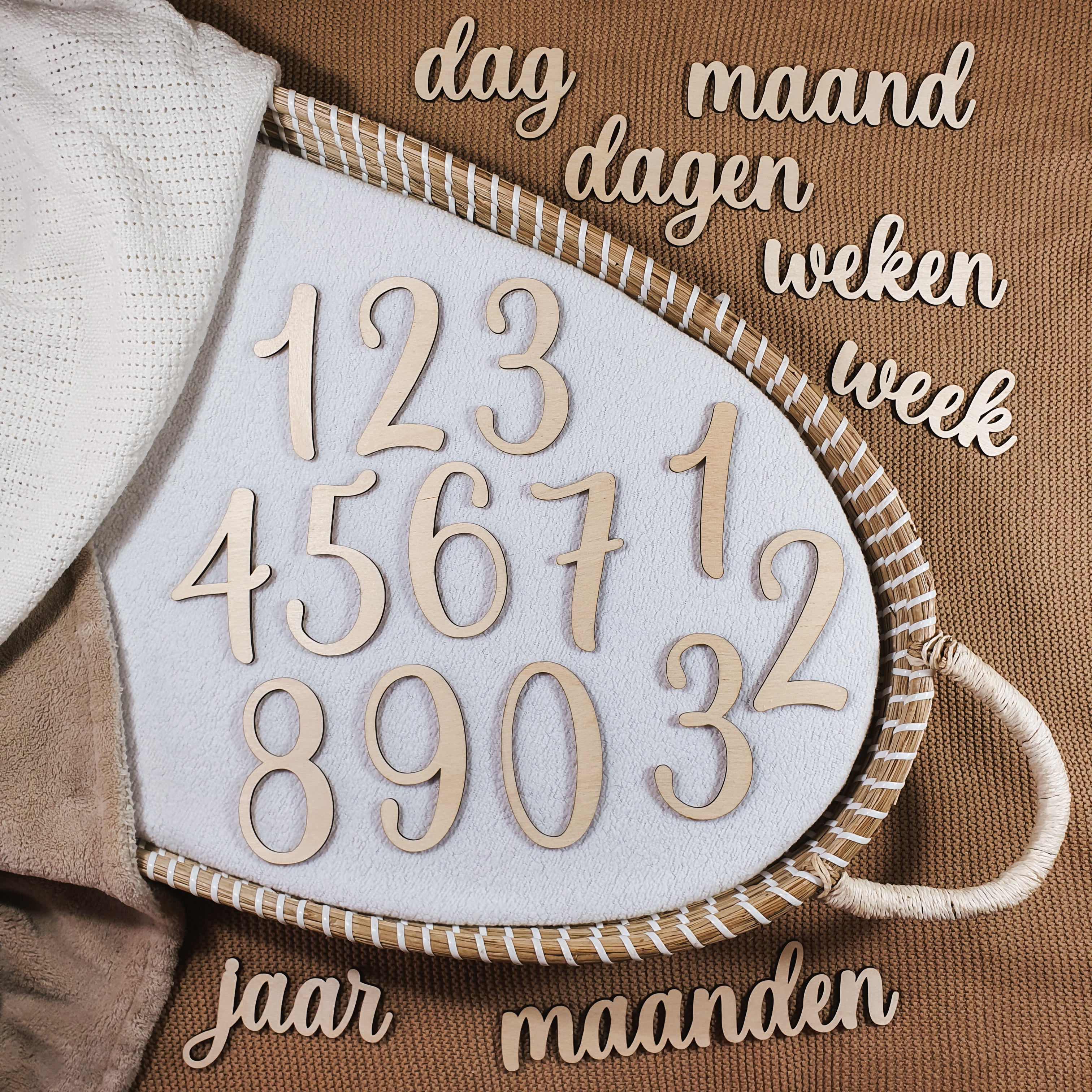 Volledige houten mijlpalenset voorzwangerschap & baby